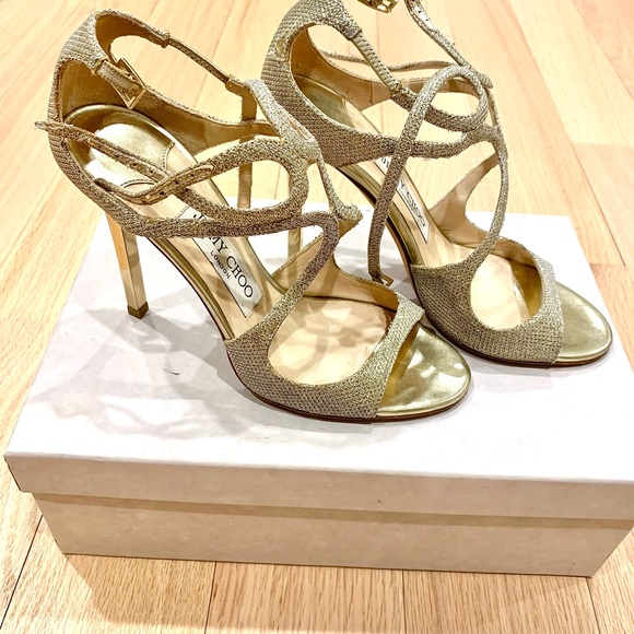 Jimmy Choo gold heels - Picture 1 of 8